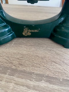 Vintage British Librasco Green Cast Iron Balance Scale with Brass Pans & Weights
