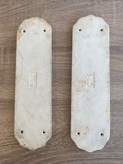 Pair of Vintage BLD Floral Porcelain Door Finger Plates