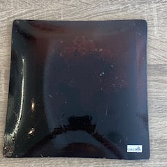 Vinted Orchid Reverse - Painted Glass Floral Tray