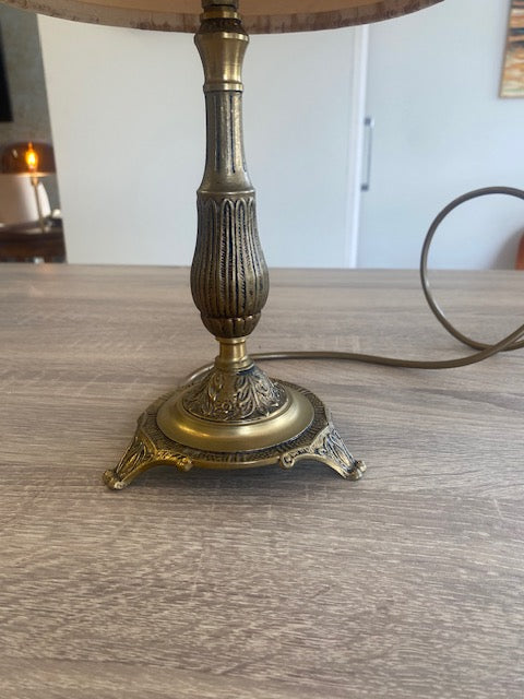 Vintage Ornate Cast Brass Rococo Revival Table Lamp Base