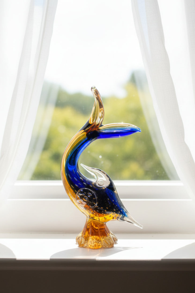Vintage Murano Art Glass Leaping Fish Sculpture