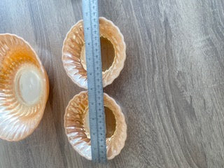 Vintage 1950s Fire-King "Peach Lustre" Swirl Dessert Set