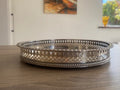 Vintage Chased Sheffield Silver-Plated Gallery Tray