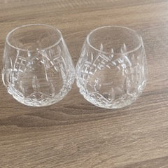 Vintage Waterford Crystal "Lismore" Roly Poly Glasses (Pair)