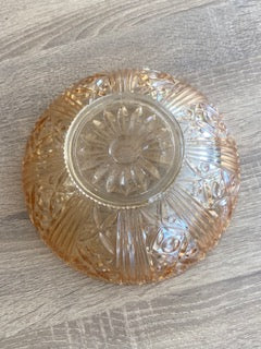 Circa 1930 Antique Marigold Carnival Glass Pinwheel & Fan Centerpiece Bowl