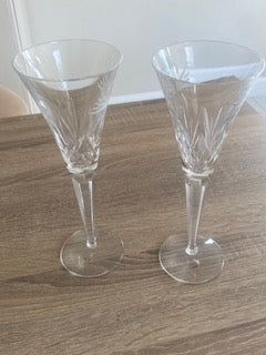 Waterford Crystal "Wedding Heirloom" Swans & Heart Toasting Flutes - Pair