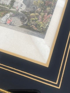 Antique 1840 Joseph Swan "Falkland Palace" Framed Engraving with Wax Seal Guarantee