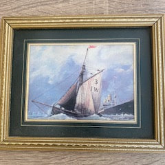 Pair of Vintage Framed Nautical Prints by Peter Leath
