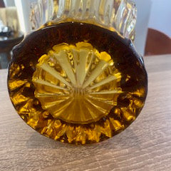 Vintage 1930s Art Deco Sowerby Amber Pressed Glass "Lily" Vase (Pattern No. 2305)