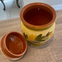 Vintage Hand-Painted Storage Canister by Molde Ceramics, Portugal