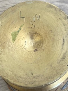 Vintage Hand-Etched Inlaid LNS Cairoware Mortar & Pestle