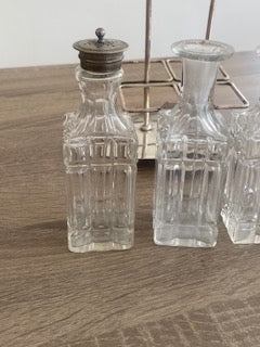 Antique Victorian William Hutton & Sons 4-Bottle Cruet Set