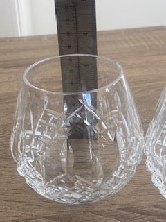 Vintage Waterford Crystal "Lismore" Roly Poly Glasses (Pair)