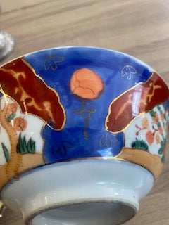 Vintage Japanese Imari Style Porcelain Centerpiece Bowl