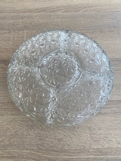 Veropa French Clear Glass 5-Section Hors D'oeuvres Tray