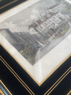 Antique 1840 Joseph Swan "Falkland Palace" Framed Engraving with Wax Seal Guarantee