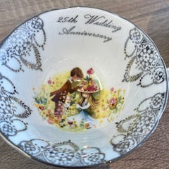 Vintage Royal Grafton Silver Wedding Anniversary Teacups – Set of 2