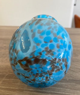 Vintage Maltese Art Glass Speckled "Window Lens" Vase (Mdina / Mtarfa Style)