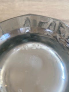 Vintage European Clear Glass Rose Relief Flower Vase