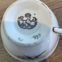 Vintage Royal Grafton Silver Wedding Anniversary Teacups – Set of 2