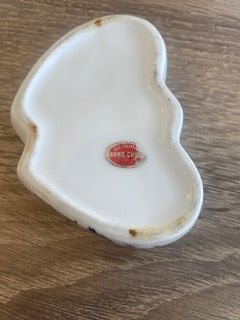 Vintage 1980s Porcelain Heart Shaped "Lovebirds" Trinket Box