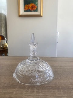 Vintage 24% Lead Crystal Bonbonniere with Frosted Rose Pattern