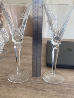 Waterford Crystal "Wedding Heirloom" Swans & Heart Toasting Flutes - Pair