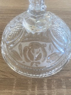 Vintage 24% Lead Crystal Bonbonniere with Frosted Rose Pattern