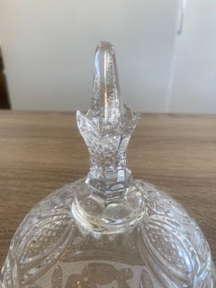 Vintage 24% Lead Crystal Bonbonniere with Frosted Rose Pattern