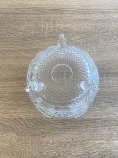 Vintage 24% Lead Crystal Bonbonniere with Frosted Rose Pattern