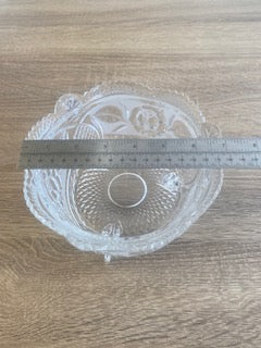 Vintage 24% Lead Crystal Bonbonniere with Frosted Rose Pattern